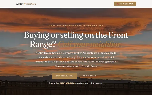 Homepage of Ashley Heckathorn, ashleyheckathorn.com