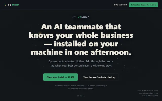 Homepage of VEMIND, hi-vemind.com