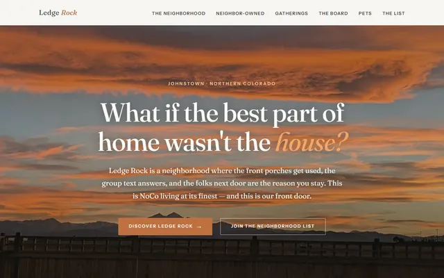 Homepage of Ledge Rock, ledgerockco.com