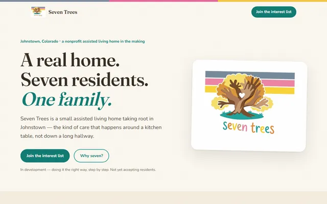 Homepage of Seven Trees Assisted Living, seventreesassistedliving.com